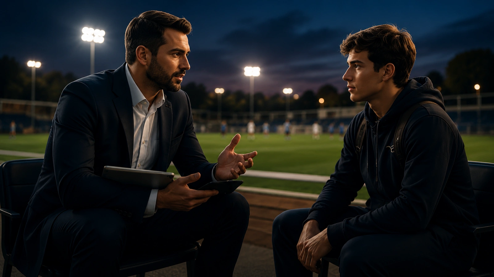 Professional meeting with a player